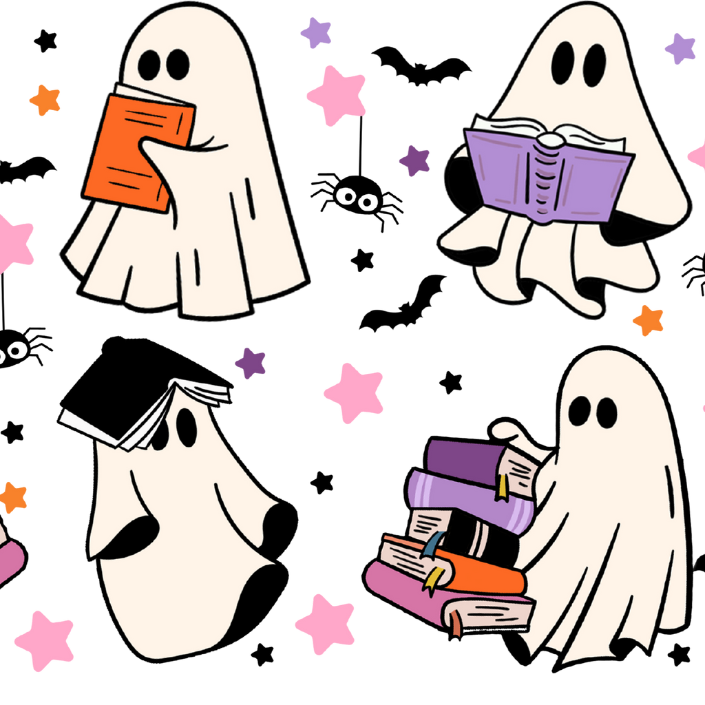 Ghosts and Books Glass Cups