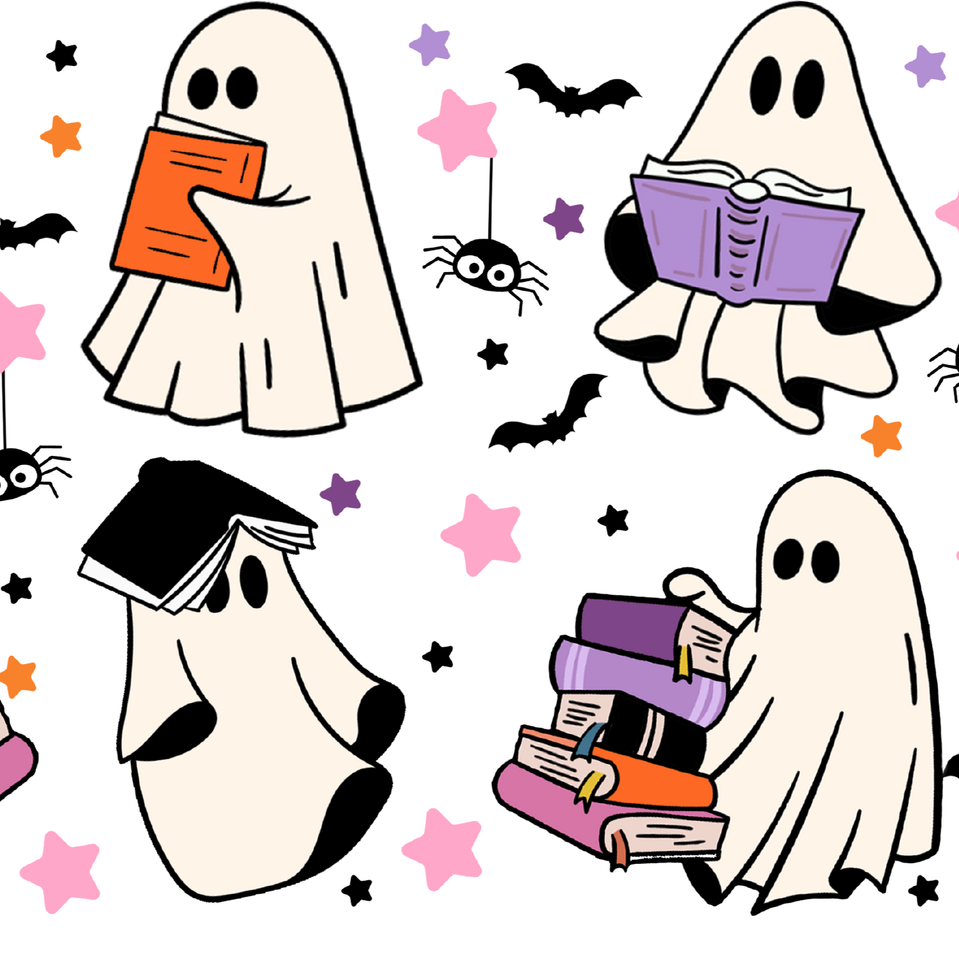 Ghosts and Books Glass Cups