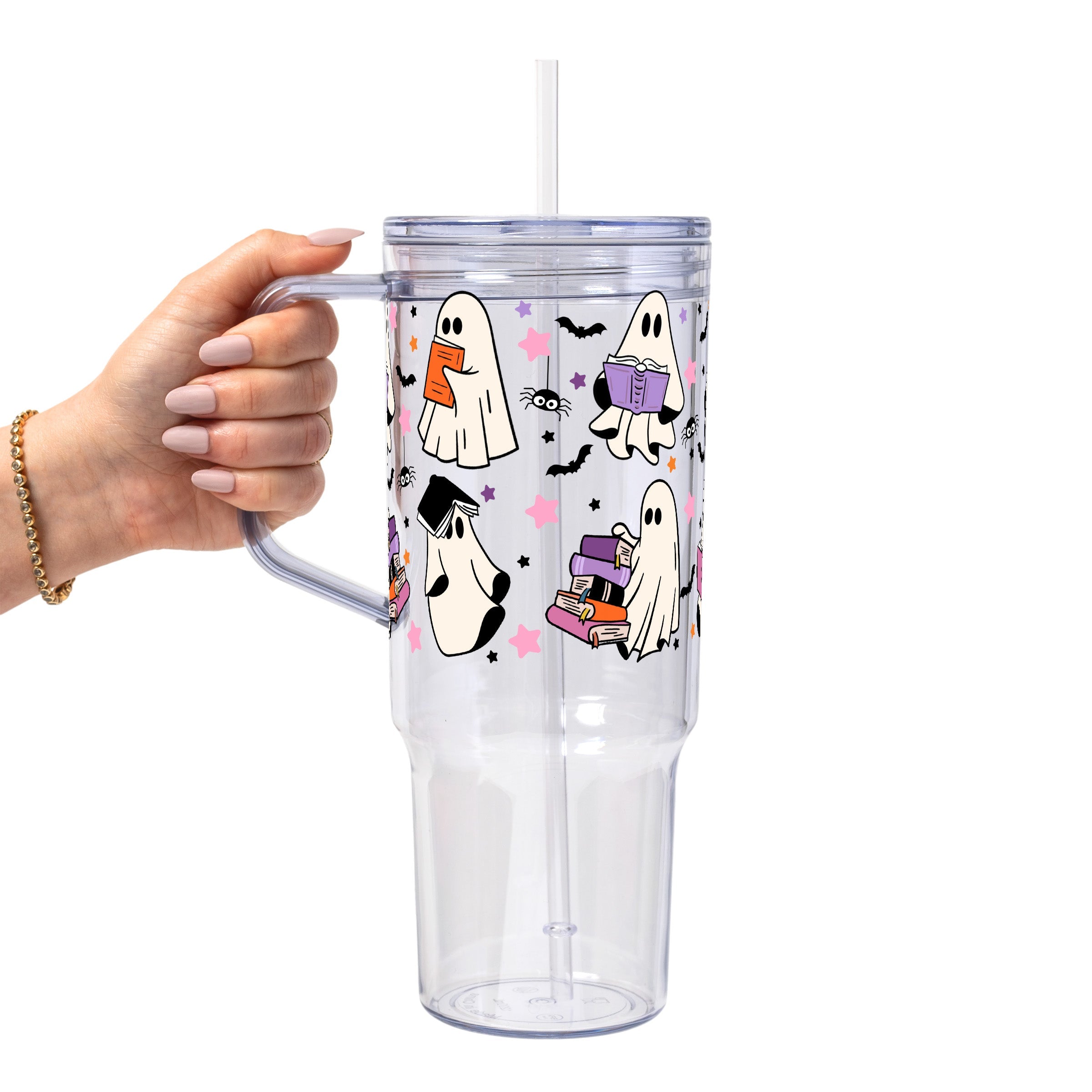 Ghosts and Books Glass Cups